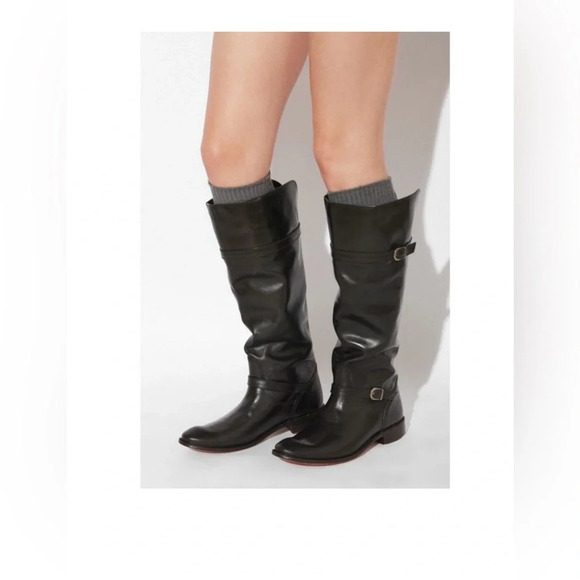 FRYE Shirley 77745 Black Leather Equestrian Riding Boots Size 5.5 Comes with Box - Picture 1 of 16